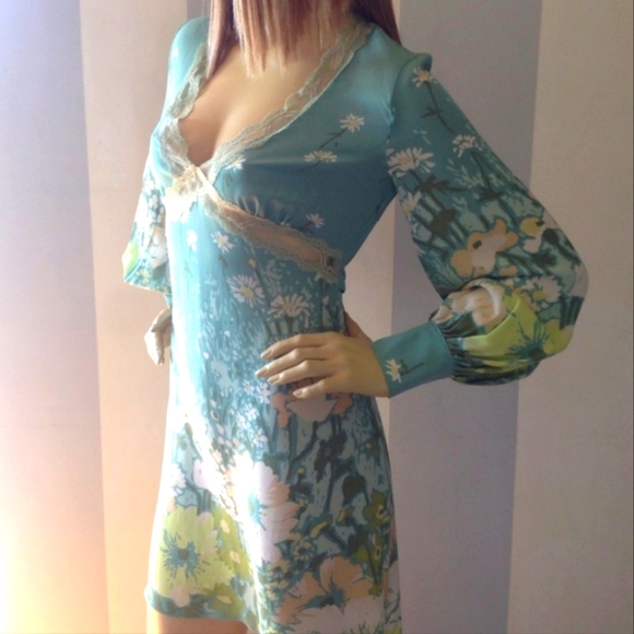 RED VALENTINO Floral Silk Mini Dress